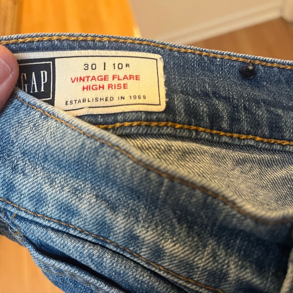 GAP Blue Bootcut Jeans with Vintage Distressed Look